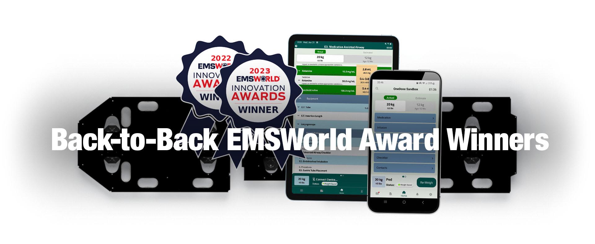 Image of the EMS World Innovation Award for Hinckley Medical’s EMS app and gurney scale