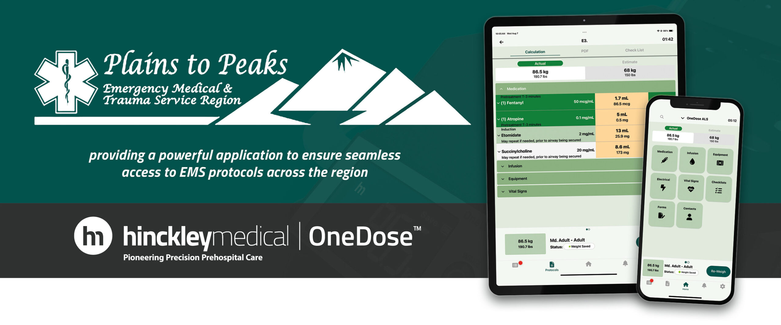 Plains to Peaks RETAC is providing a powerful application from Hinckley Medical to ensure seamless access to EMS protocols across the region. Plains to Peaks RETAC is providing a powerful application from Hinckley Medical to ensure seamless access to EMS protocols across the region.